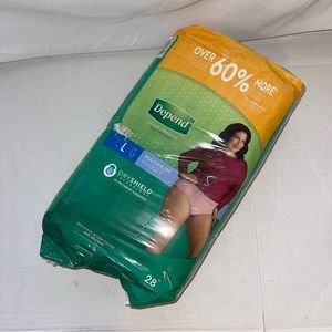 Depend FIT-FLEX Incontinence Underwear Women Max Absorbency Large 28Ct Blush